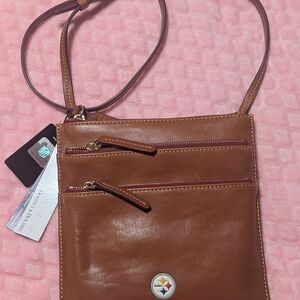 Brown Leather Crossbody Steelers Dooney & Bourke